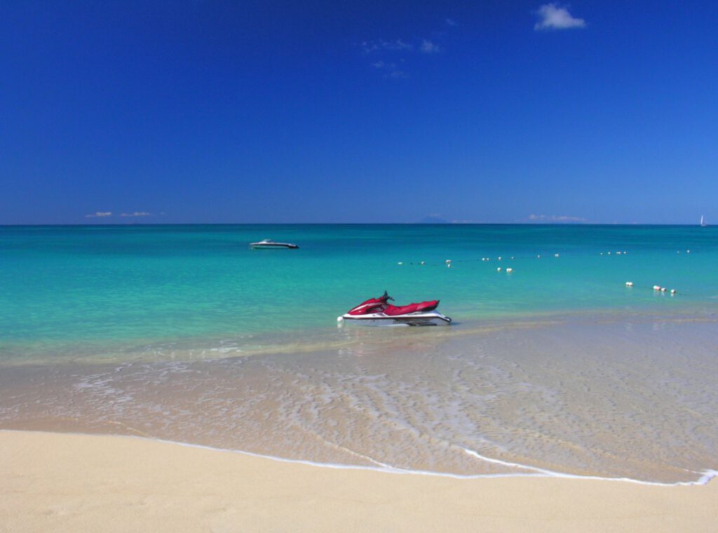 Caribbean - Antigua - Blue Caribbean Dream Beach with Jetski