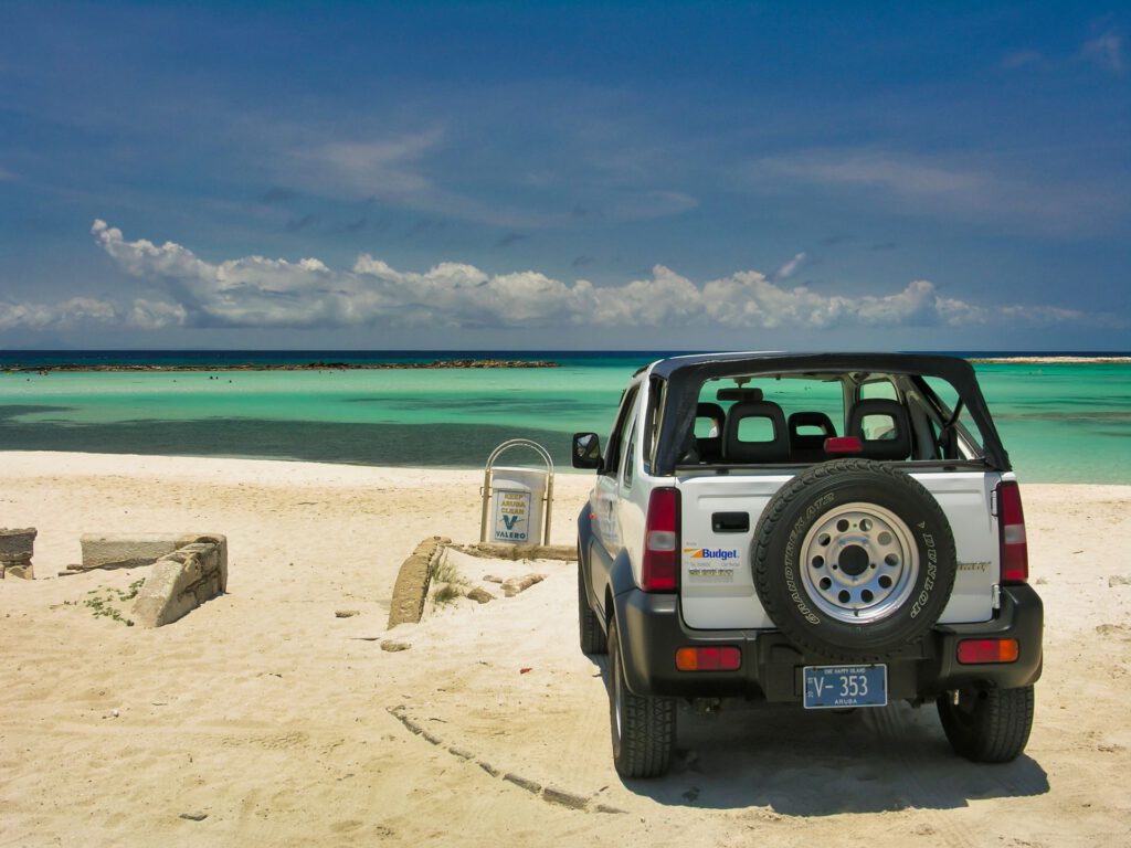 Caribbean - Aruba - Baby Beach and Car