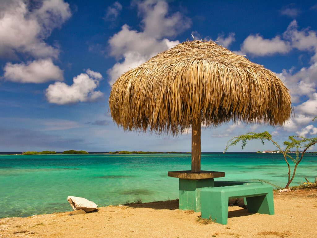 Caribbean - Aruba - Beach and Parasol