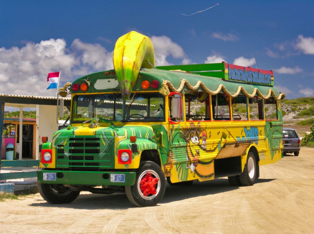 Caribbean - Aruba - Colorful Excursion Bus
