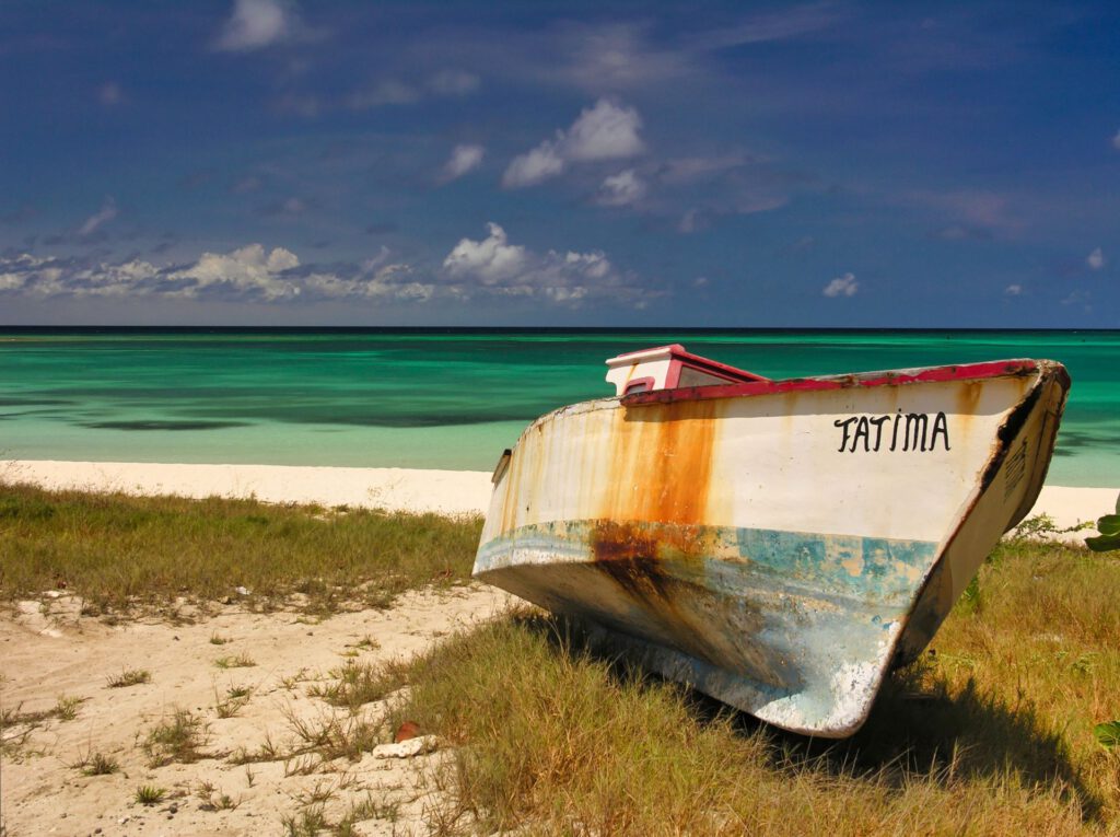 Caribbean - Aruba - Rodger's Beach with Fishing Boat