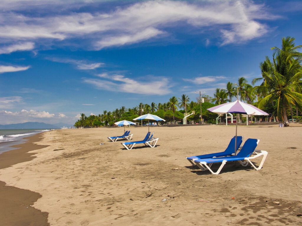 Central America - Costa Rica - Puntarenas - Playa Puntarenas with Sunbeds