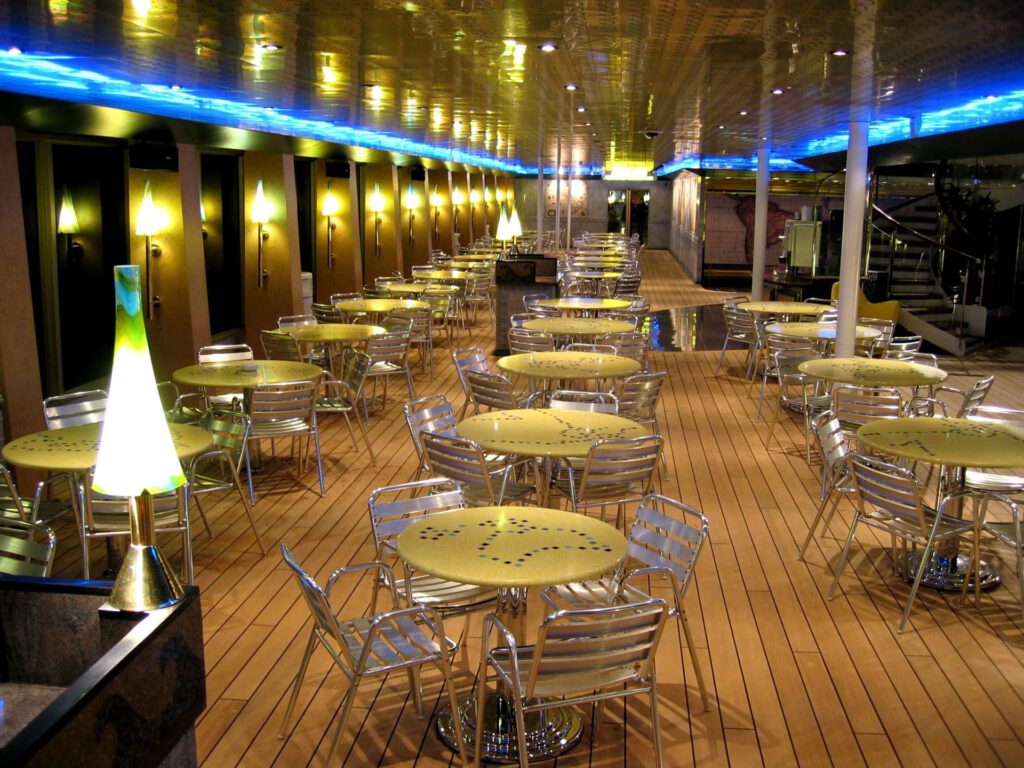 Cruise Ship - Costa Fortuna - Pool Deck Restaurant at Night