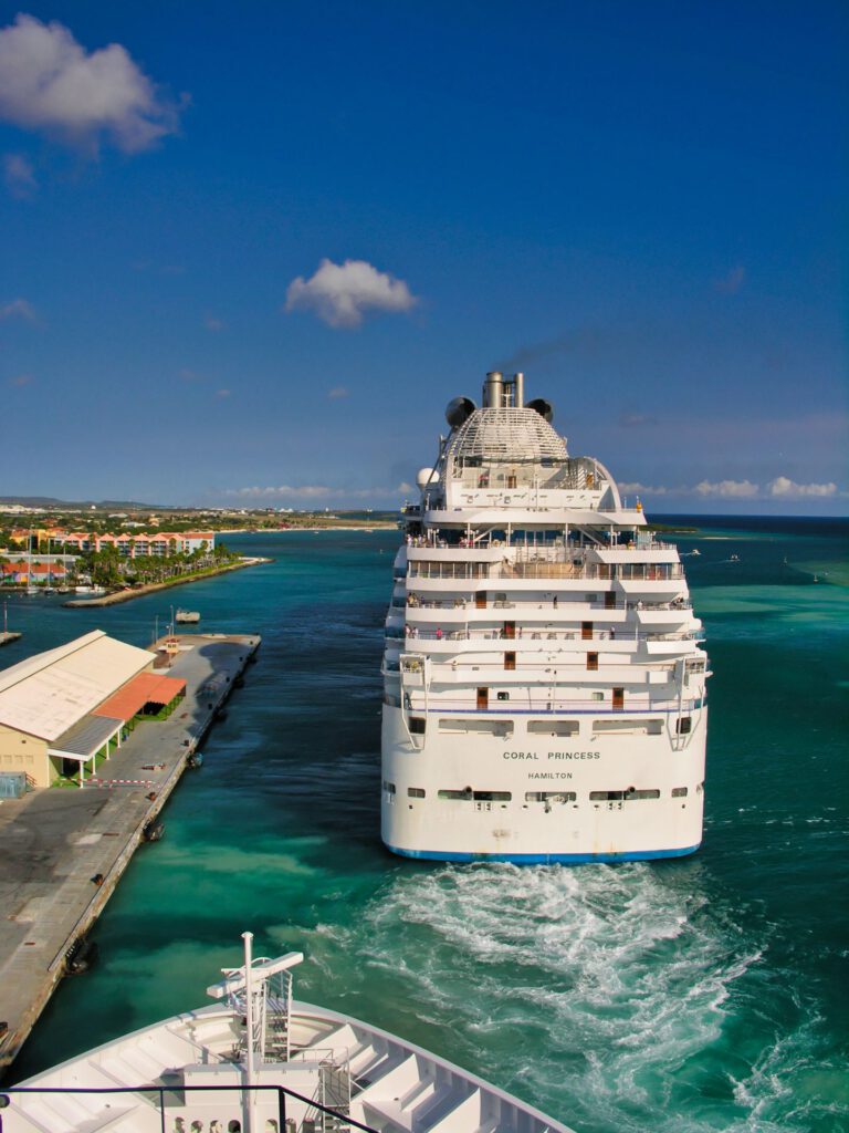 Cruise Ship - Coral Princess at Departure - Aruba - Oranjestad