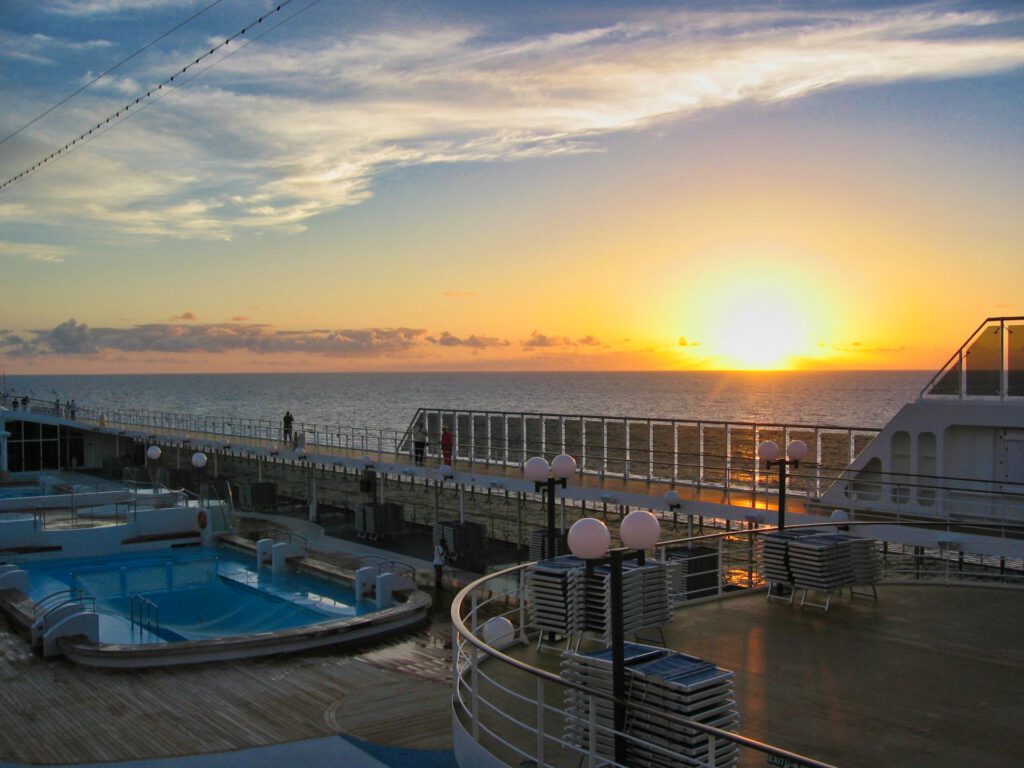 Cruise Ship - MSC Lirica at Sunset