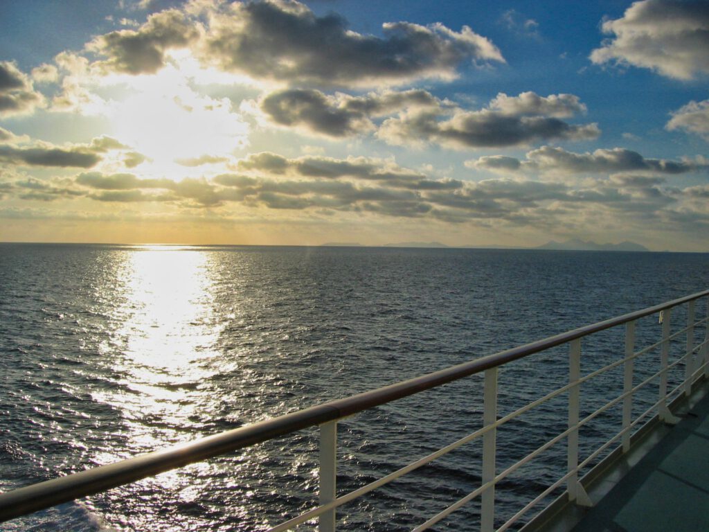 Cruise Ship - MSC Lirica at Sunset