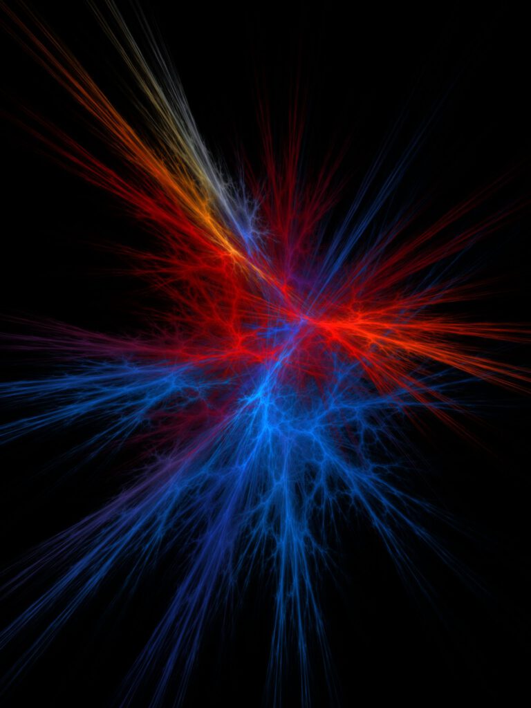 Digital Art - Plasma Lightning - Red Blue