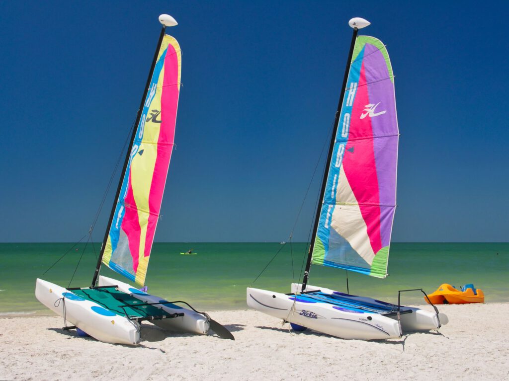USA - Florida - Naples - Catamarans and pedal boat on the beach